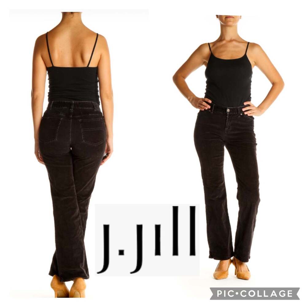 J. Jill Black Corduroy Pants stretch wide leg size 12